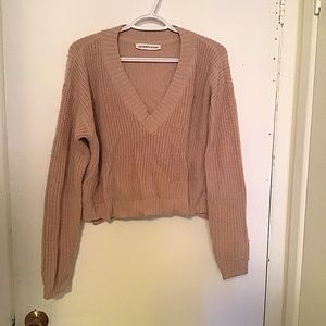 Seven Sisters V-Neck Crop Sweater